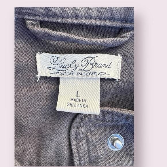 Lucky Brand – live in love women’s size L gray jacket with drawstring waist - Picture 2 of 11